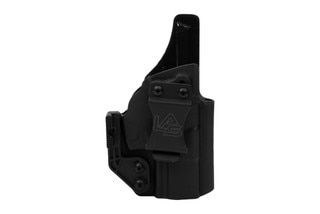 LAS Concealment Right Hand Rampart Holster for HK VP9SK has a belt clip attachment.